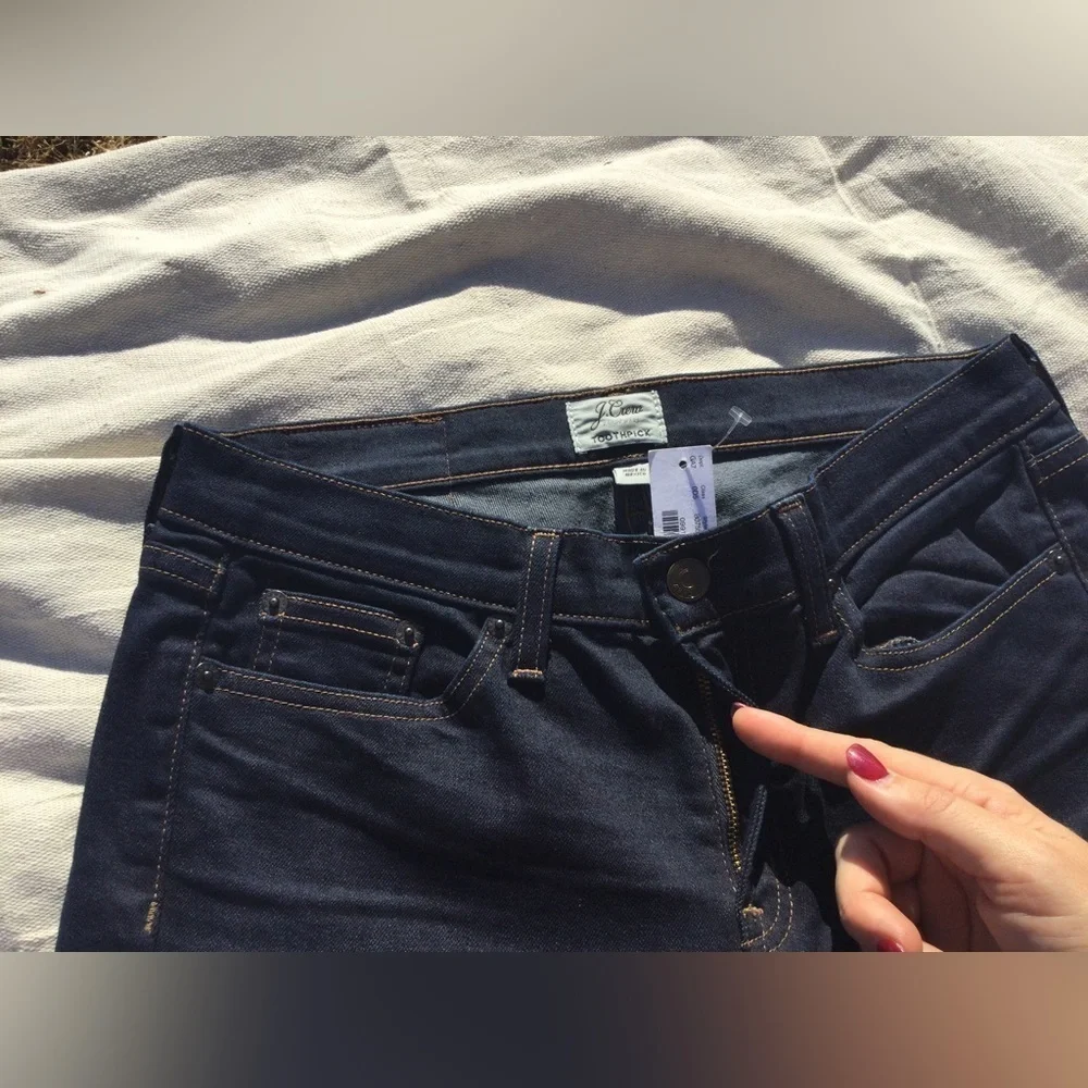 NWT New J.crew size 28 matchstick‎ jeans denim dark wash gorpcore boho 60s jcrew